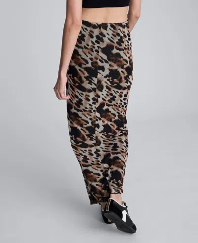 Kenneth Cole Animal Printed Pull On Mesh Skirt