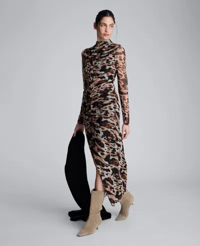 Kenneth Cole Animal Printed Pull On Mesh Skirt