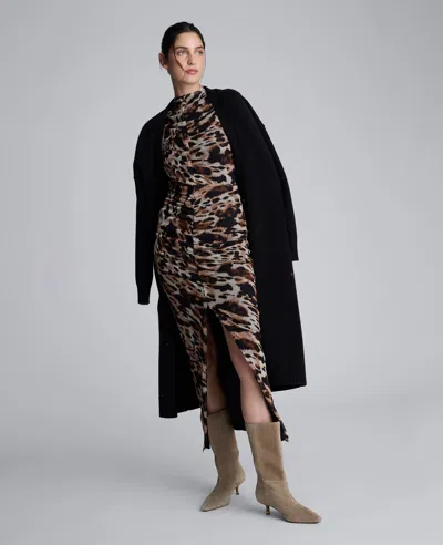 Kenneth Cole Animal Printed Pull On Mesh Skirt