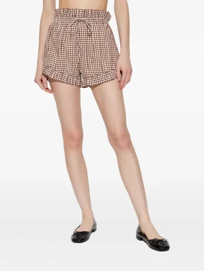 Posse Callie Drawstring Short In Multi In Brown
