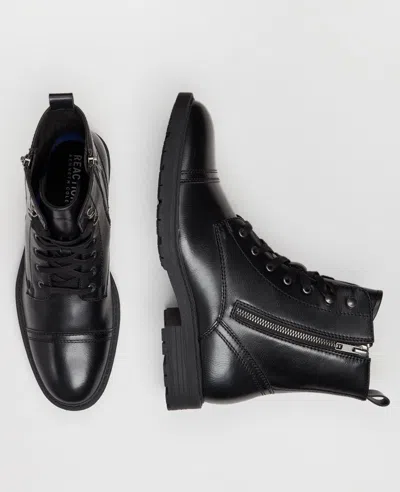 Reaction Kenneth Cole Reaction - Captain Cap Toe Double Side Zip Combat Boot In Black