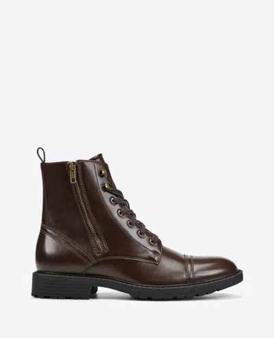 Reaction Kenneth Cole Reaction - Captain Cap Toe Double Zip Combat Boot In Brown