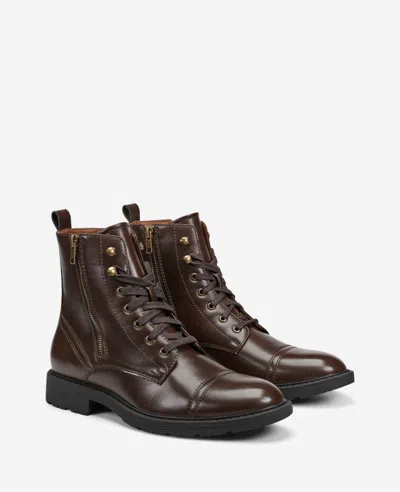 Reaction Kenneth Cole Reaction - Captain Cap Toe Double Zip Combat Boot In Brown