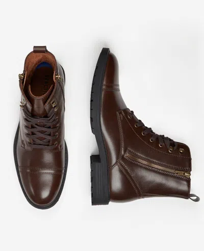Reaction Kenneth Cole Reaction - Captain Cap Toe Double Zip Combat Boot In Brown