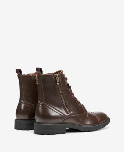Reaction Kenneth Cole Reaction - Captain Cap Toe Double Zip Combat Boot In Brown