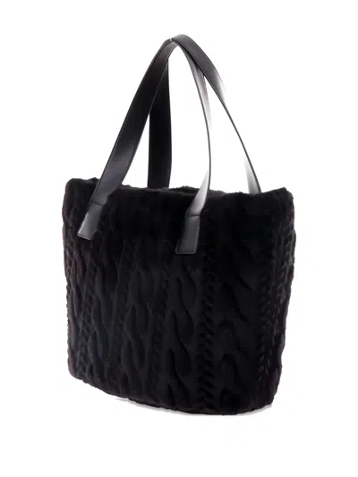 Liu •jo Soft Teddy Shoulder Bag With Dual Handles In Black