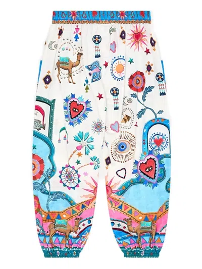 Camilla Multi-print Elasticated-waist Trousers In Multi