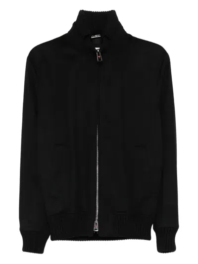 Kired Ribbed-cuff Zip-front Jacket In Black