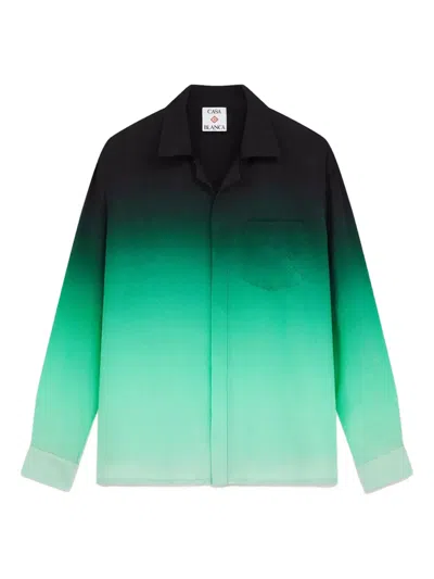 Casablanca Gradient Geometric-pattern Shirt In Green