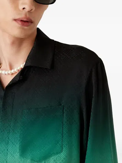 Casablanca Gradient Geometric-pattern Shirt In Green