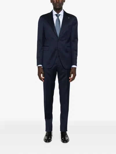 Tagliatore Wool Two-button Suit In Blue