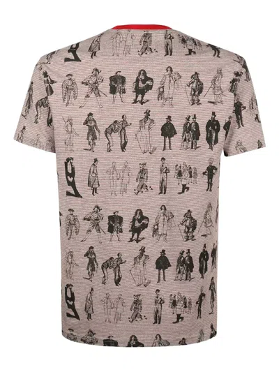 Vivienne Westwood Evolution Of Man-print Crew-neck T-shirt In Brown