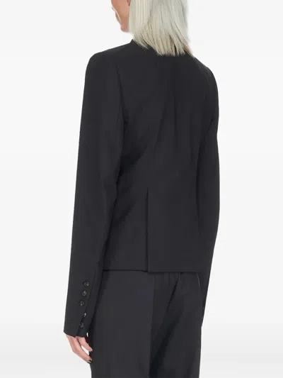 Rick Owens Structured Shoulder Bell Sleeve Blazer In Black