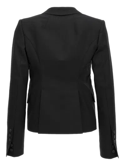 Rick Owens Structured Shoulder Bell Sleeve Blazer In Black