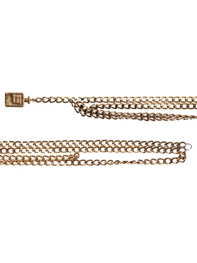 Pre-owned Chanel Chain-link Coco Belt In Gold