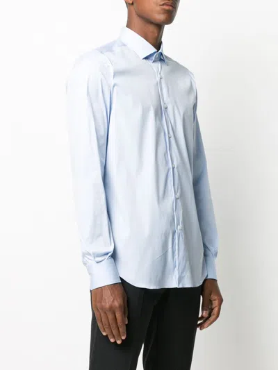 Xacus Long Sleeves Shirt In White In Blue