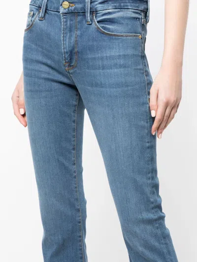 Frame The Reboot Crop Bootcut Jeans In Blue
