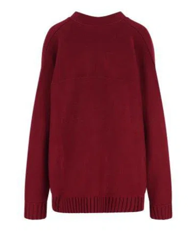 Gucci Wool And Cashmere V-necked Cardigan In Burgundy