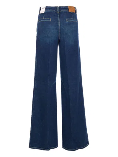 Liu •jo Flared Wide-leg Denim Jeans Trousers In Blue