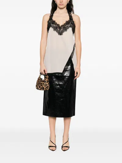 Pinko Lingerie Top With Lace In Gray