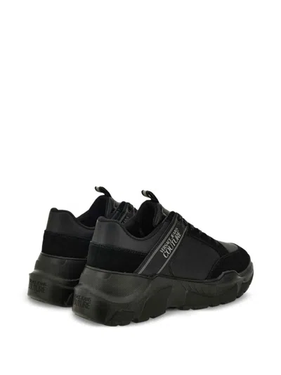 Versace Jeans Couture Logo-patch Chunky Sneakers In Black