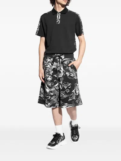 Versace Jeans Couture Baroque-print Sneakers In Black