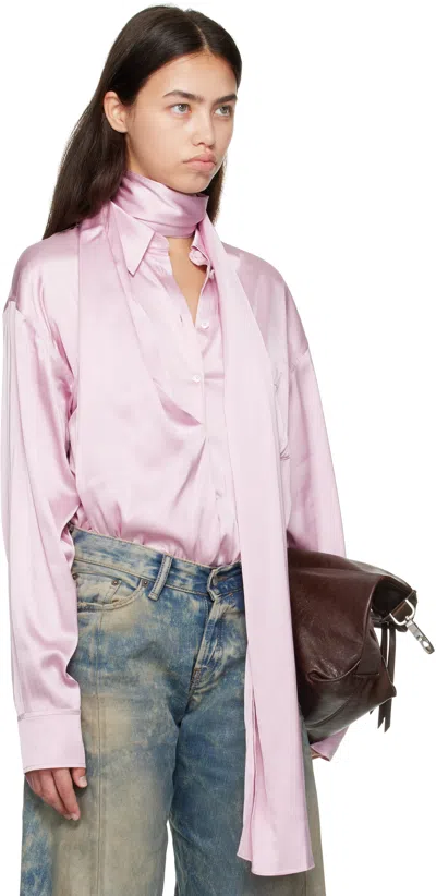 Acne Studios Pink Layered Satin Blouse