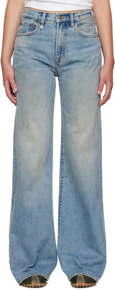 R13 Blue Straight Jeans In Blue