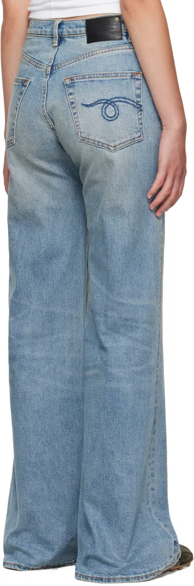 R13 Blue Straight Jeans In Blue