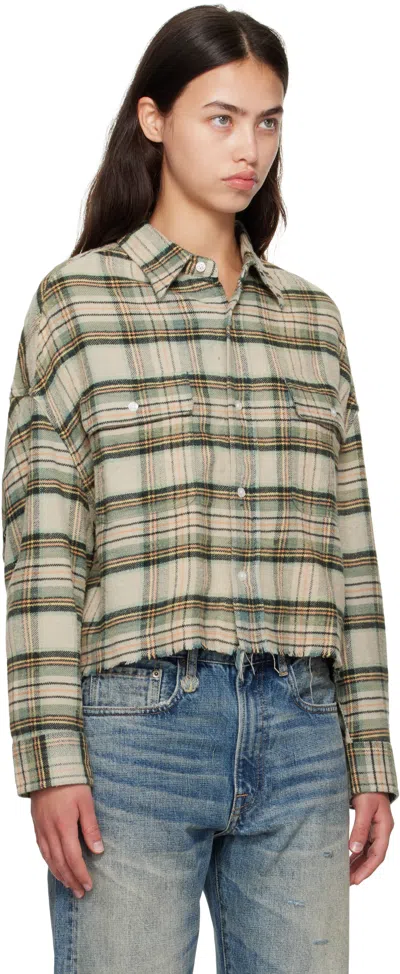 R13 Beige & Green Cropped Work Shirt