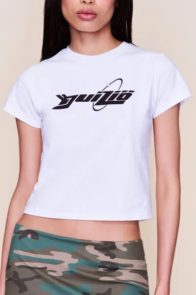 Danielle Guizio Ny Shrunken Tee Guizio Orbit In White