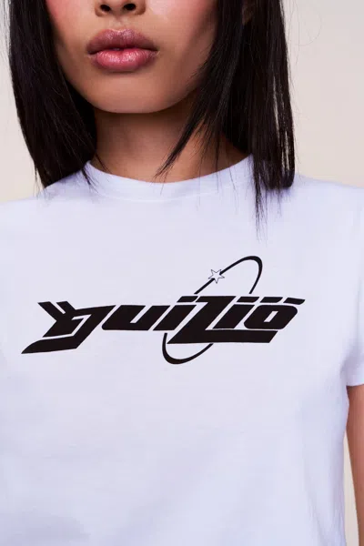 Danielle Guizio Ny Shrunken Tee Guizio Orbit In White