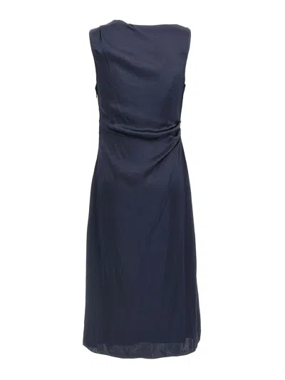 Theory Bateau Neck Knit Dress In Blue