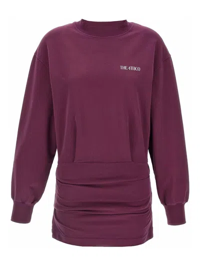 Attico Burgundy Mini Dress In Purple