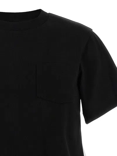 Sacai Double Layer T-shirt In Black