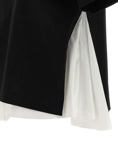 Sacai Double Layer T-shirt In Black