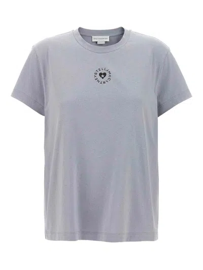 Stella Mccartney Lovestruck Logo Cotton T-shirt In Gray