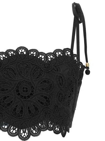 Zimmermann Rhiannon Embroidered Top In Black