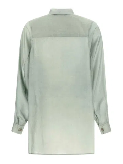 Zimmermann Floral Silk Shirt Featuring Buttoned Cuffs In Green