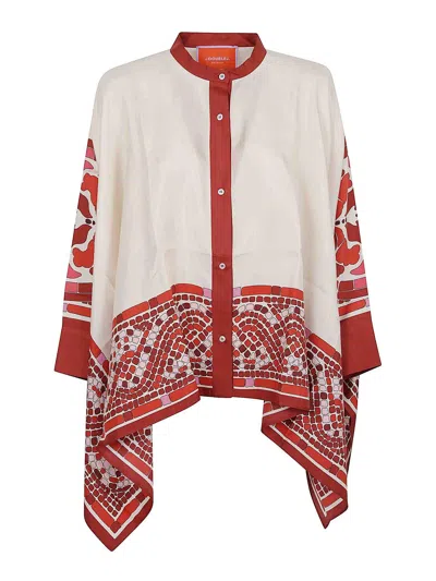 La Doublej Silk Twill Shirt With Hand-applied Cobra Motif In Multi