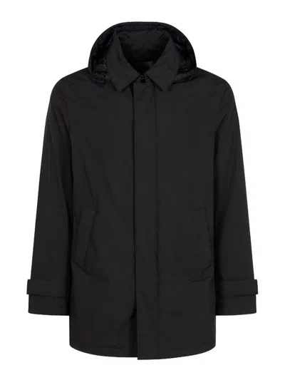 Herno Men's Padded Jacket With Detachable Hood In Black