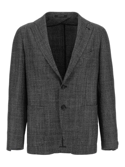 Tagliatore Blazer Check Pattern Front Pockets In Brown