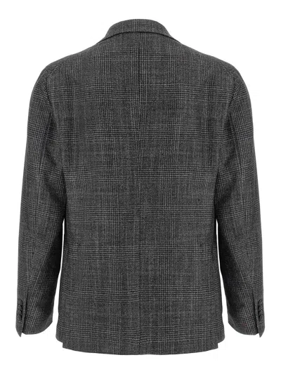 Tagliatore Blazer Check Pattern Front Pockets In Brown
