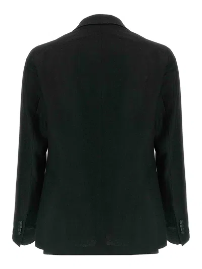 Tagliatore Square Pattern Blazer With Front Pockets In Black