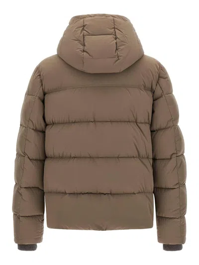 Moorer Cappuccino Nylon Blend Alarick Down Jacket In Brown