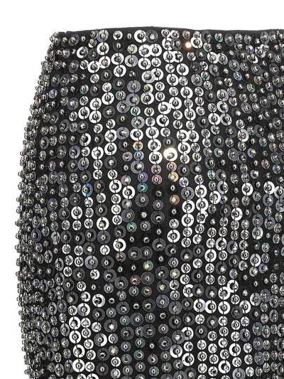 Pinko Whisper Beaded High-waisted Sequin Skirt In Blue