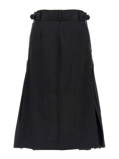 Sacai Suiting Mix Skirt In Black