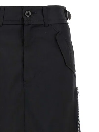 Sacai Suiting Mix Skirt In Black
