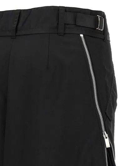 Sacai Suiting Mix Skirt In Black