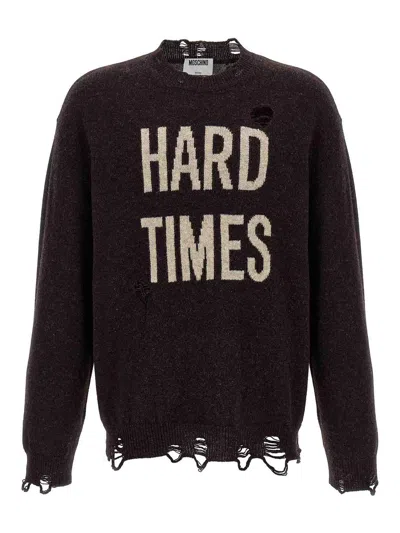 Moschino Couture Shetland Wool Pullover In Brown